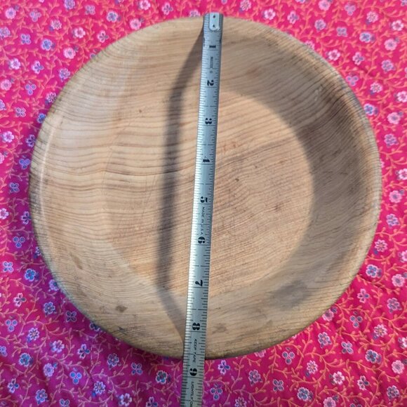 Vintage Primitive Wood Oak Bowl Handmade Artisan Boho Rustic Cottage Core - Picture 7 of 7
